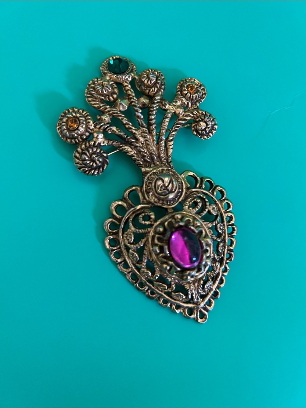 Christian Lacroix Vintage Large Gold Brooch